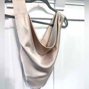 Chic Beige Y&I Crop Blouse